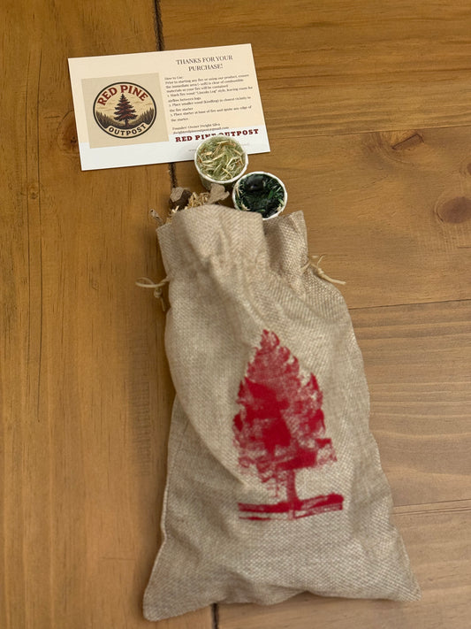 Decorative Burlap Sack and 18 Variety Fire Starters