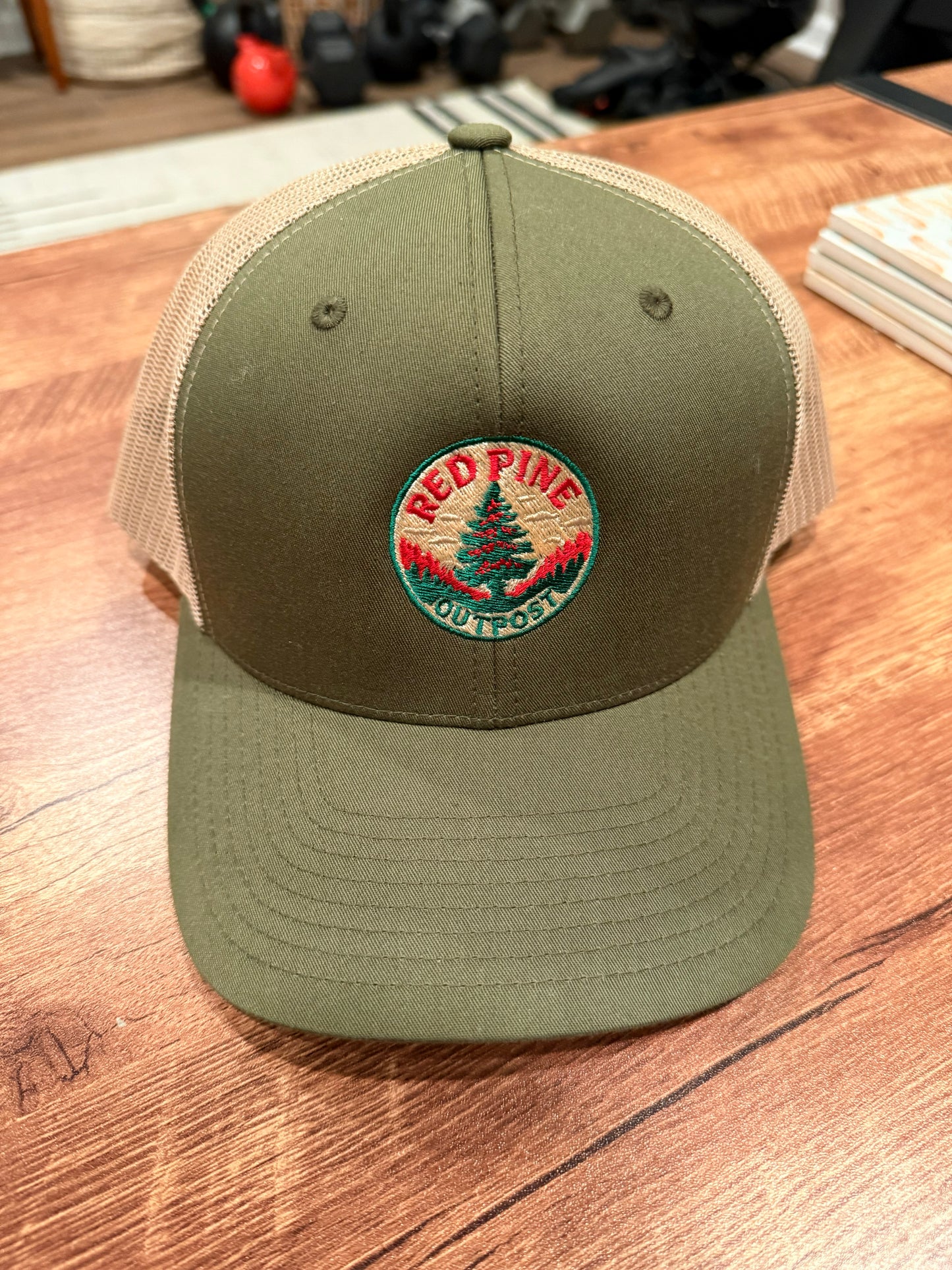 Smoke Chaser Retro Trucker hat with Red Pine Logo